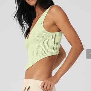 ALO Yoga | Open-Knit Chase The Sun Corset Tank